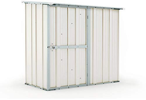 Box in Acciaio Zincato Casetta da Giardino in Lamiera 1.74 x 1.00 m x h1.82 m - 43 KG – 1,74 metri quadri (Bianco)