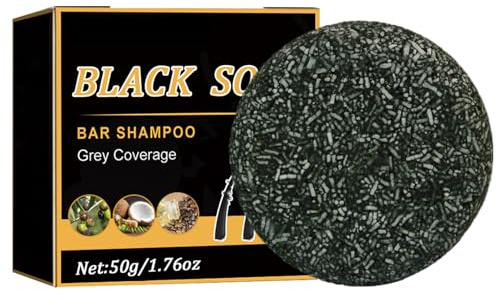 Solides Shampoo für grauen Bart und Haar | 50 g Shampoo-Riegel zur Deckung der Pflege zur Verdickung für empfindliches Kopfleder | Rückkehr zur natürlichen Farbe ohne Chemikalien