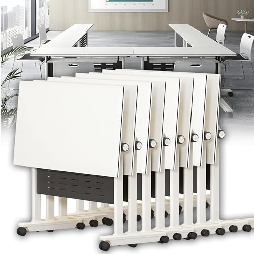 Tragbarer, faltbarer Konferenztisch mit Rollen, 8 Personen, Meeting- und Trainingstisch für Büro, Seminare, Heimbüro, 180 x 40 x 75 cm