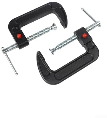 4 Inch Quick Release C-Clamp with Malleable Cast Iron Frame and Steel Sliding T-Bar for Woodworking, Welding and DIY Projects in Tight Spaces,2PCS