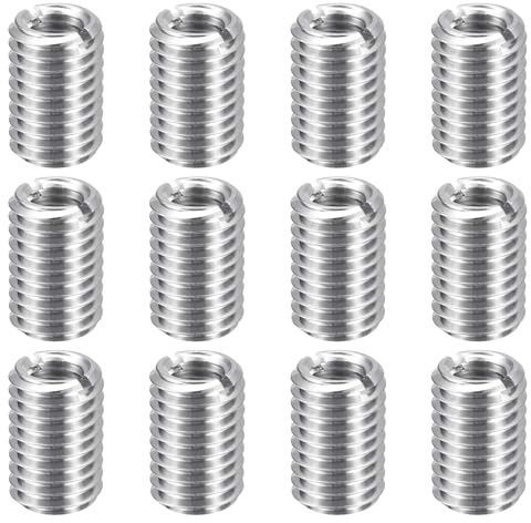 QUARKZMAN 12pcs Inserts Réparation Filetés M12 x 1.75 Mâle Vers M8 x 1.25 Femelle Filetage 18mm Long Réducteurs Acier Inoxydable Écrous Métriques Manchons Auto-Taraudeurs Réducteurs Filetés