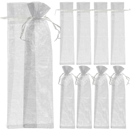Organza Beutel 10 Stück Silber Aufbewahrungsbeutel für Schmuck | Armbänder und Ketten, Tragbar und Abriebfest, Geeignet für Hochzeit und Fächeraufbewahrung