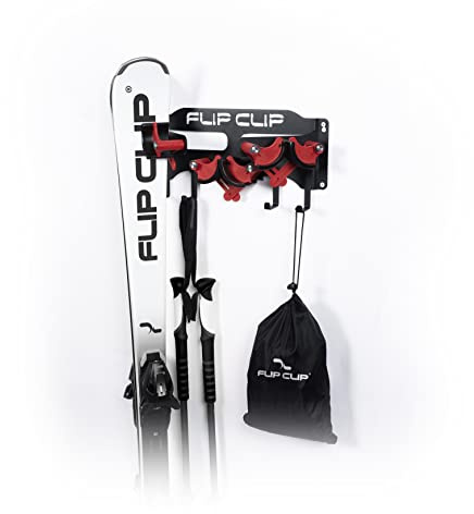 Flip Clip Triple | Universalhalterung | Skihalterung | Snowboardhalterung | Wandhalterung | Gerätehalter | Werkzeughalterung | Aus Stahl, Aluminium und Glasfaserverstärktem Kunststoff