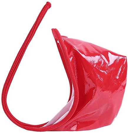 iiniim Slip Homme Sexy en Cuir Verni C-String Bulge Pochette Slips Double Bande Garçon Strings Taille Libre Rouge Taille Unique