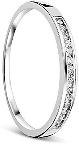 Orovi Anello Donna Eternity con Diamanti taglio brillante Ct 0.10 in oro Bianco 18 Kt 750