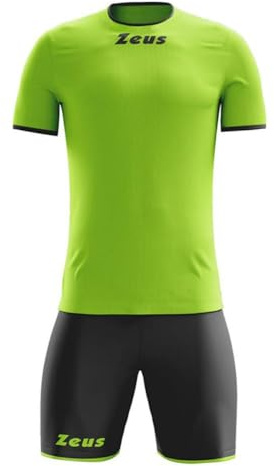 Zeus Komplett Sport Mönster Kit, Mesh & Shorts, Fluo-svart grön färg (Fluo-Svart, XL)