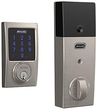 SCHLAGE BE469ZP CEN 619 Connect Residential Electronic Touchscreen Deadbolt, Satin Nickel, Century