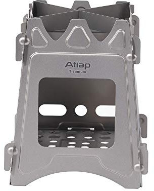 ATiAP Ultralight Titanium Wood Burning Stove Outdoor Camping Multi-Fuels Alcohol Stove BBQ Stove WS009ST-Ti (Wood Burning Stove)