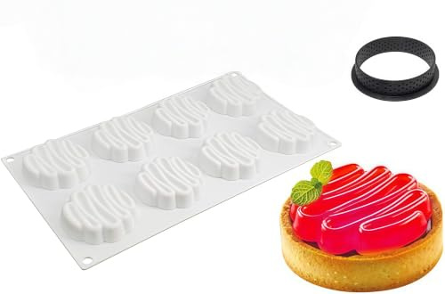 stampi per dolci per Bigné,Pudding e Cubi di Ghiaccio, Utensile croccante rotondo in plastica, 8 fori forma di pagoda colorata