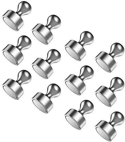 Neodymium Magnets, Extra Strong Rare Earth Magnets for Fridge Whiteboard Office Noticeboard Crafts Kitchen Map, Small Mini Round Powerful Permanent N52 Grade Magnet Heavy Duty, 12×16mm, 12PCS