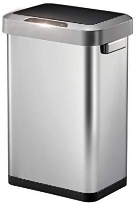 EKO Horizon Sensor Bin 45L, Touchless Automatic Rubbish Bin, Soft Close, Perfect for Kitchen & Home, Stainless Steel