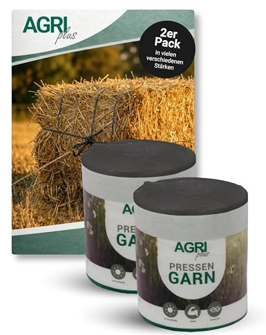 AGRI plus Pressengarn I 2 Stück à 5 kg I 400 m/kg I Hochwertiges PP-Garn I Robust, witterungsbeständig & reißfest I Für Hochdruckpressen & Hochdruckballen