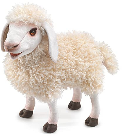 Folkmanis Woolly Sheep Hand Puppet, Cream; White, 1 ea