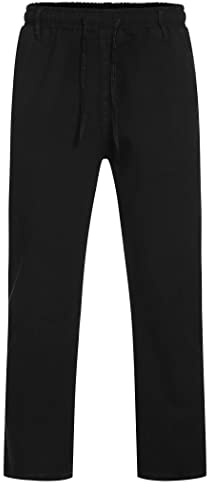 COOFANDY Jeans Uomo Dritti Elasticizzati Pantaloni Comodi Vita con Coulore Tasche Cargo Casual Nero XXL