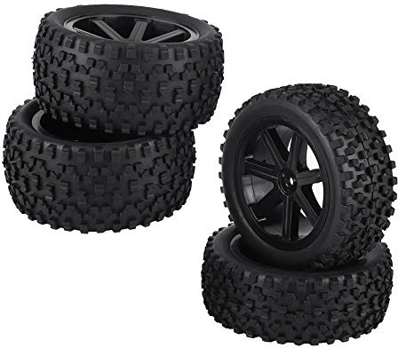 DAUERHAFT RC Car Truck Gummireifen, 12mm RC Car Rubber Reifen, 4 Stück, für 1/10 RC Reifen, 1/10 ZD Racing Crawler