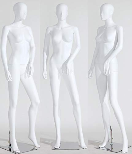Eurohandisplay weibliche Schaufensterpuppen LF4-6 abstrakte weiß matt lackierte Schaufensterpuppe Nase und Mund geformt Mannequin (LF4-6 Frau weiß)