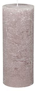 Chic Antique Macon rustikale Stumpenkerze versch.Farben ud Größen Kerze Antik NEU Altarkerzen 100 % Paraffin lange Brenndauer (Taupe, 25x10cm)
