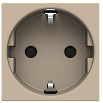 Base enchufe schuko, 250V tipo F:2P+E, 0,2 x 0,4 x 0,4 centímetros, color champagne (referencia: N2288 CV)
