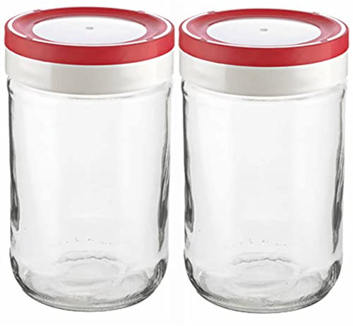 Tribello 22oz Mason Jar Wide Mouth, Canning Jars Perfect To Keep Fresh All Your Homemade Smoothies, Fruit Drinks And Yogurt pack of 2