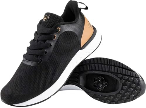 Tommaso Torino Ready-to-Ride Mens SPD Cycling Shoes with Pre-Installed SPD Cleats, Works for Most Road Bikes & Indoor Spin Studios—Wide Cycling Shoes for Mens Bicycle—Black—Size 9US—42.5EU