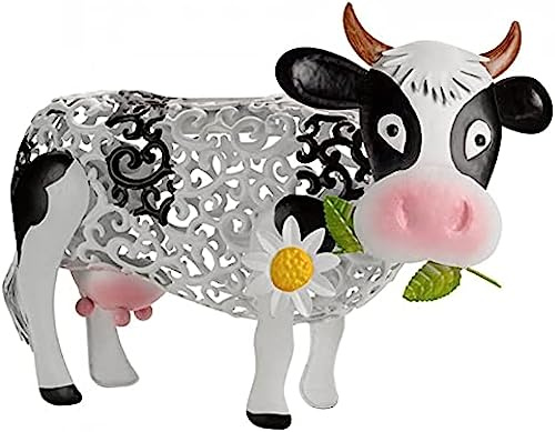 ASEELO Lampe solaire à LED en forme de vache marguerite - Décoration de jardin