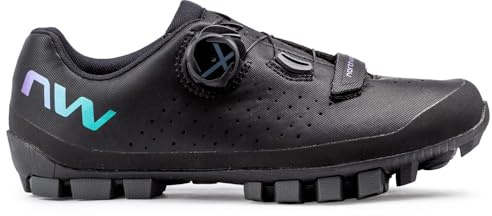 Northwave Hammer Plus Femme - Chaussures vélo VTT Semelle Jaws Evo adhérence Respirantes Fermeture SLW3 Velcro Confort Maintien précis, Noir EU 40