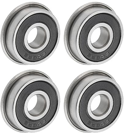QUARKZMAN 4 Stück F608-2RS Flanschkugellager 8x22x7mm Rillenkugellager Doppelsiegel Chrom Stahl Flansch Lager für DIY, Werkzeugmaschinen, 3D Drucker