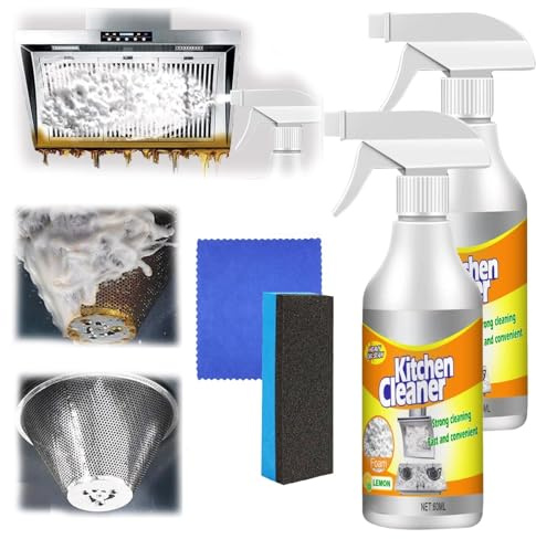 Clean Sweep Kitchen Cleaner, All-Purpose Kitchen Pots and Pan Cleaner, Powerful Kitchen All-Purpose Cleaner, Kitchen Cleaner Spray, for Range Hood, Oven, Pots, Grill, Sink (2PCS)