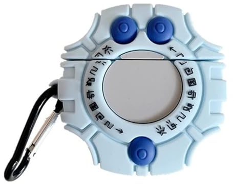 eglixu Custodia per auricolari per AirPods 1 e 2, design creativo con mostro Digimon Digivice, in morbido silicone, per Apple AirPods 1 e 2, cover di ricarica per cuffie
