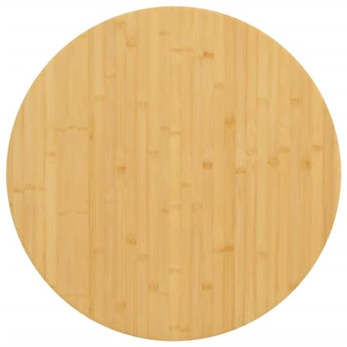 TJROO Rund Tischplatte 60x1,5 cm Bambus Möbelplatten Deckplatte Bambusmöbel Bambus Platte Schreibtischplatte Esszimmertisch Tischplatten Table Top Esstischplatte