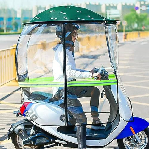 Fully Enclosed Electric Motorcycle Rain Cover - Multifunctional Waterproof Canopy Umbrella - Mobility Scooter Sunshade Rain Cover(Size:E)