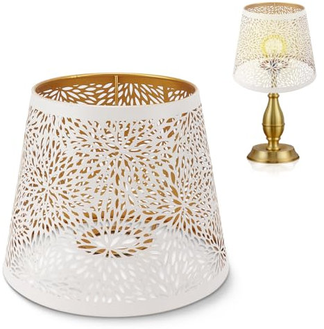 Tissting Kleine Lampenschirme E27 E26 Metall Durchbrochenes Blumenmuster Lampenschirm 13 x 19 x 15 cm Nordischen Stil Intervention Lampshades für Tischlampen, Stehlampen, Hängelampen