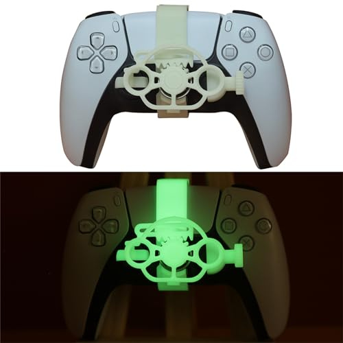 SHEAWA For PS5 3D Mini Steering Wheel Controller Gaming Racing Game Replacement Accessories (Luminous Green)
