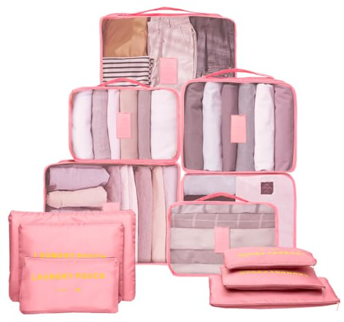 12 piezas Packing Cubes, organizador de maletas, accesorios de viaje, juego de bolsas para ropa, cubos de embalaje, cosméticos, organizador de viaje, bolsas para maletas