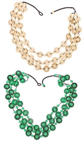 SOIMISS 2stücke Kokosnussschalen Perlenkette Damen Halskette Böhmischen Stil Bunte Mehrlagige Holzperlenkette Strandmode Schmuck Für Frauen
