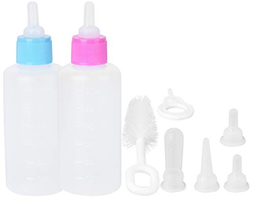 BESPORTBLE 2sets Bottle for Puppy Kitten of Pet Nursing Bottles Feeding Nipples Blue and Pink for Cat Dog Nursing Care