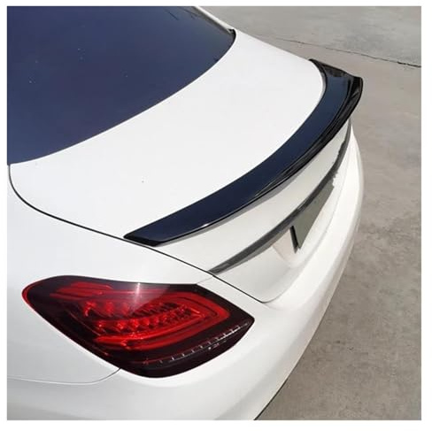 FLORENTER Heckspoiler Für Mercedes Für Benz C-Klasse Limousine 4-türig W205 C63 C180 C200 C260 C300 Spoiler Aus Kohlefaser 2008–2014 Auto Spoiler(Glänzend schwarz)