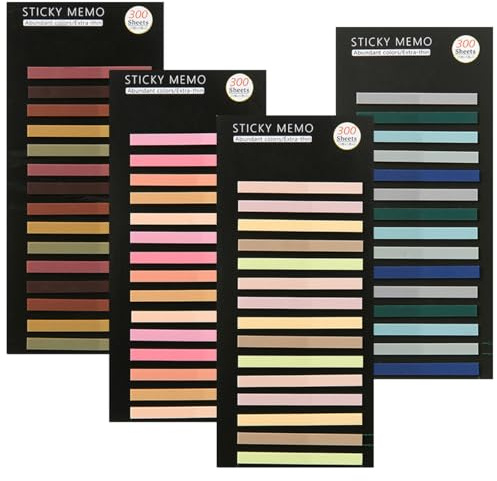 TSUOUKL 1200 Piezas Marcadores Adhesivos, Notas Adhesivas Índices, Pestañas Adhesivas de Colores para Notas, Libros, Clasificación de Archivos, Escuela, Oficina