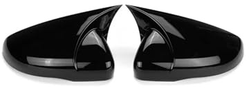 Rückspiegel Abdeckung 2 Stücke Für Golf 6 MK6 Für GTI Für GTD 2009-2013 Auto Seite Rückspiegel Kappe Abdeckung Carbon Look Spiegelkappe(Gloss Black-Add on)