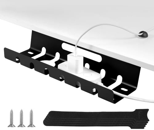 Kabelmanagement Schreibtisch 40x10.5x8cm Kabelmanagement Unter Dem Schreibtisch Kohlenstoffstahl Kabelhalter Schreibtisch Schwarz für Startseite Büro