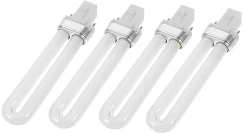 BATHVEVE Tubo Lampada UV per Asciugatura Rapida per Unghie 12w 365nm in Vetro Bianco senza Danni alle Mani 4 Pezzi Luce Sicura Manicure Gel