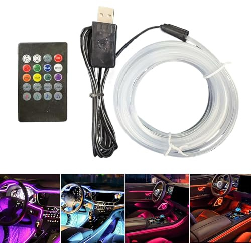 Illuminazione Ambientale Auto | Luci LED a 7 Colori con Attivazione Vocale,Decorazione Automobilistica per Interni Casa Pannello Strumenti