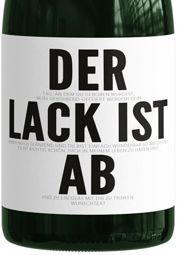 Sektetiketten Geburtstag Der Lack ist ab personalisierte Flaschenetiketten selbst gestalten Geburtstagsgeschenk Geschenk Sektflasche Sekt Etiketten 2 Stück | 10x12 cm