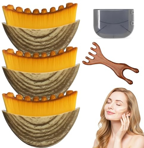 Lymphdrainage Bürste Gesicht Trockenbürsten Gesichtsbürste Gesichtskonturbürste für Gesichtsformung Sanftes Lymphdrainage-Massagegerät Kinn Und Kieferformung für Präzise Hautanpassung (Farbe 2)