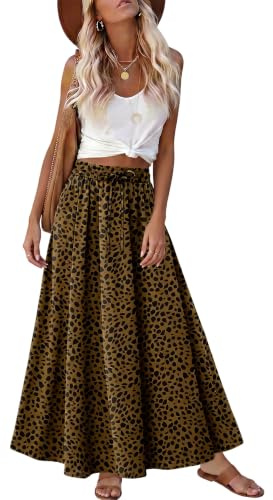 KISSMODA Maxi Skirt for Women Summer Long Skirts Casual Vacation Boho Skirt