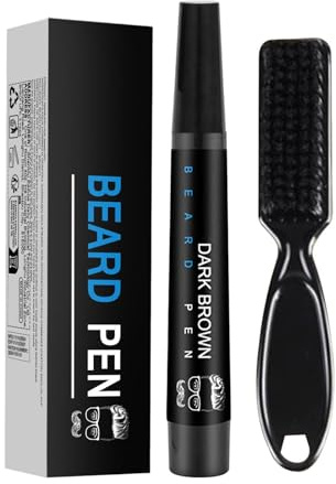 Penna riempitrice per barba, kit di miglioramento per barba impermeabile, matita riempitrice per baffi, set di pennelli naturali per modellare la barba, strumento per la cura delle sopracciglia, per