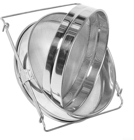 MKTOLHUS Honigfilter, mit doppelschichtigem Edelstahl-Sieb, für feine Honiggewinnung und Mehrzweckfiltration von Joghurt, Sojabohnen, Mandeln, Milch, Nüssen, Obst