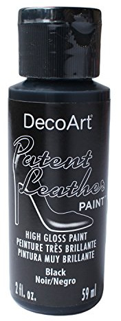 DecoArt Americana - Tarro de pintura de charol, acrílico, negro, 3,5 x 3,5 x 10 cm