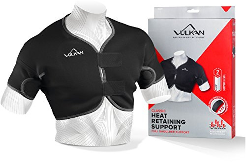 Vulkan Classic Full Shoulder Support, Small, New Style, For Tendonitis, Bursitis, & Other Shoulder Injuries, Covers Both Shoulders, Compression & Warmth, Protection for Rehabilitation & Recovery