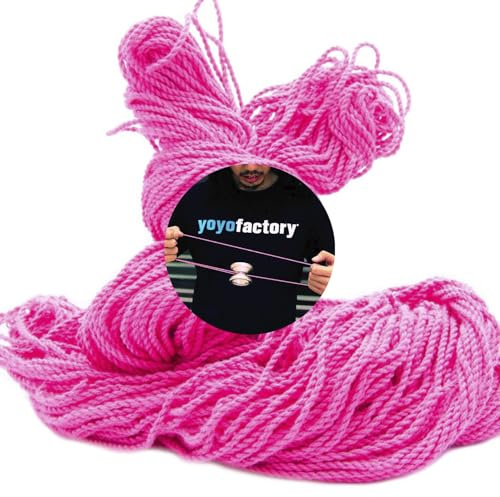 YoYo Factory Yoyo Schnur Set – 100 Stück Bunte JoJo-Schnüre – Für Alle Yoyos Geeignet – Extra Sichtbarkeit – Ersatzschnüre für Anfänger & Profis - Rosa